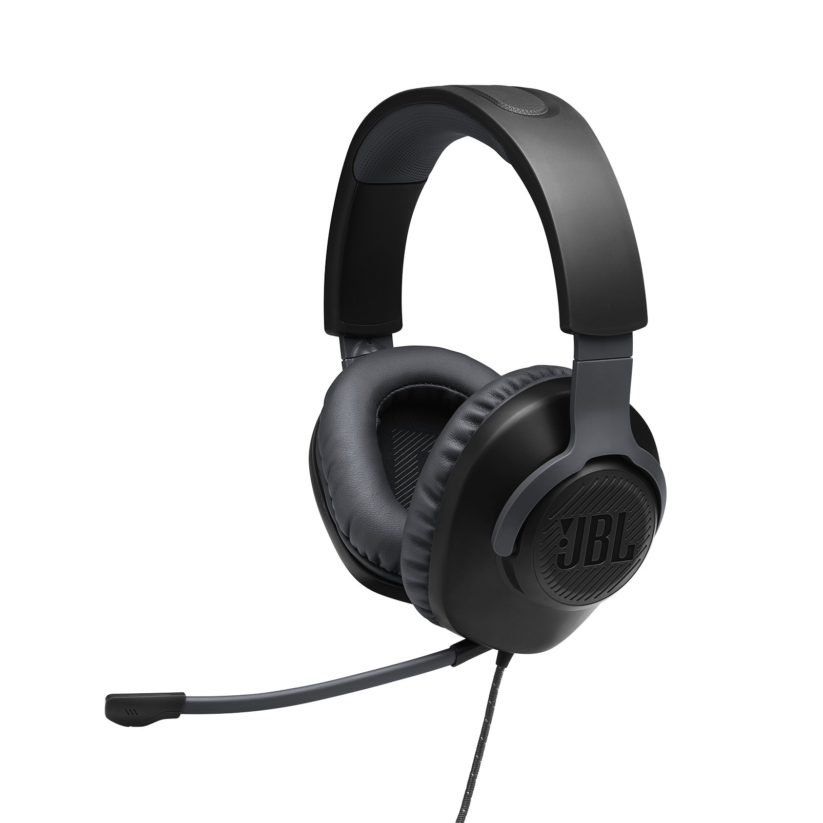 JBL Quantum 100 - Black - Wired over-ear gaming headset with flip-up mic - Detailshot 1